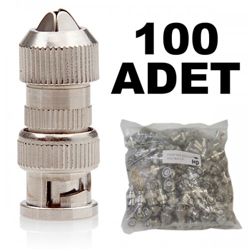 100 Adet Bnc Konnektör Hd Tvi Cvi Cvbs